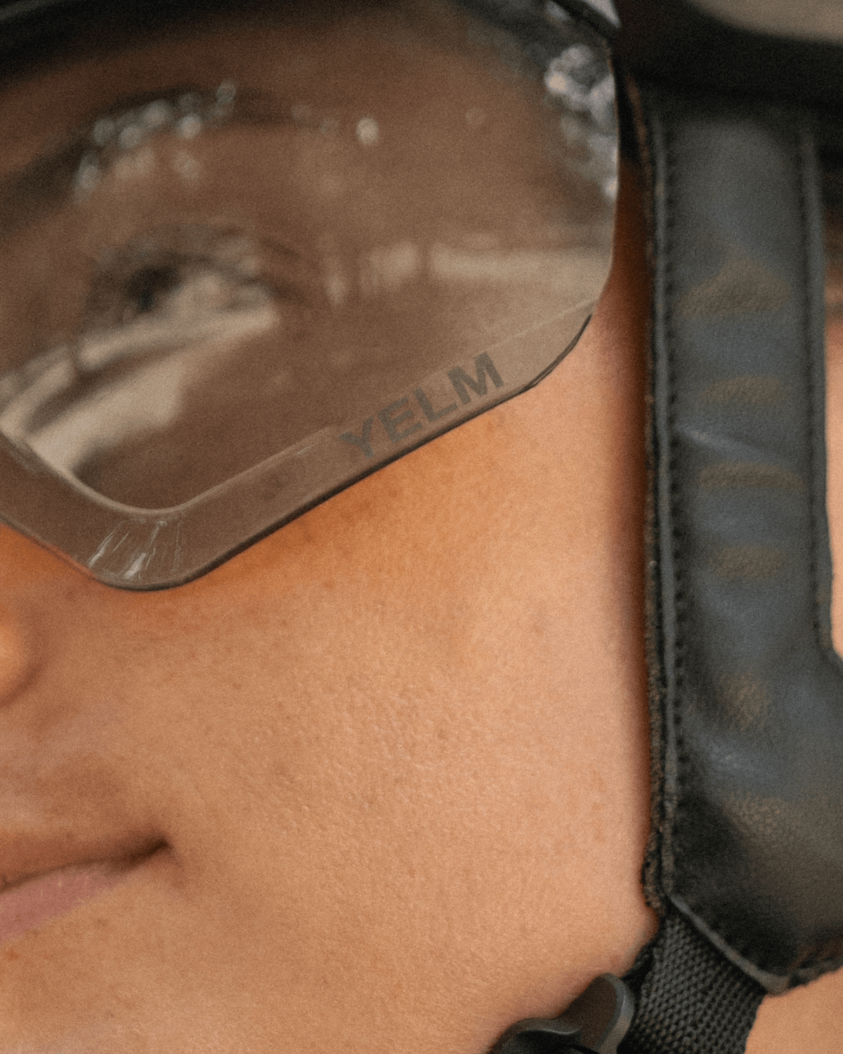 Adult riding helmet and vest bundle with grey magnetic lenses